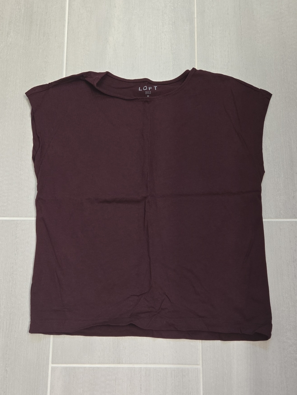 LOFT Women's Short Sleeve Crewneck Top — Plum M